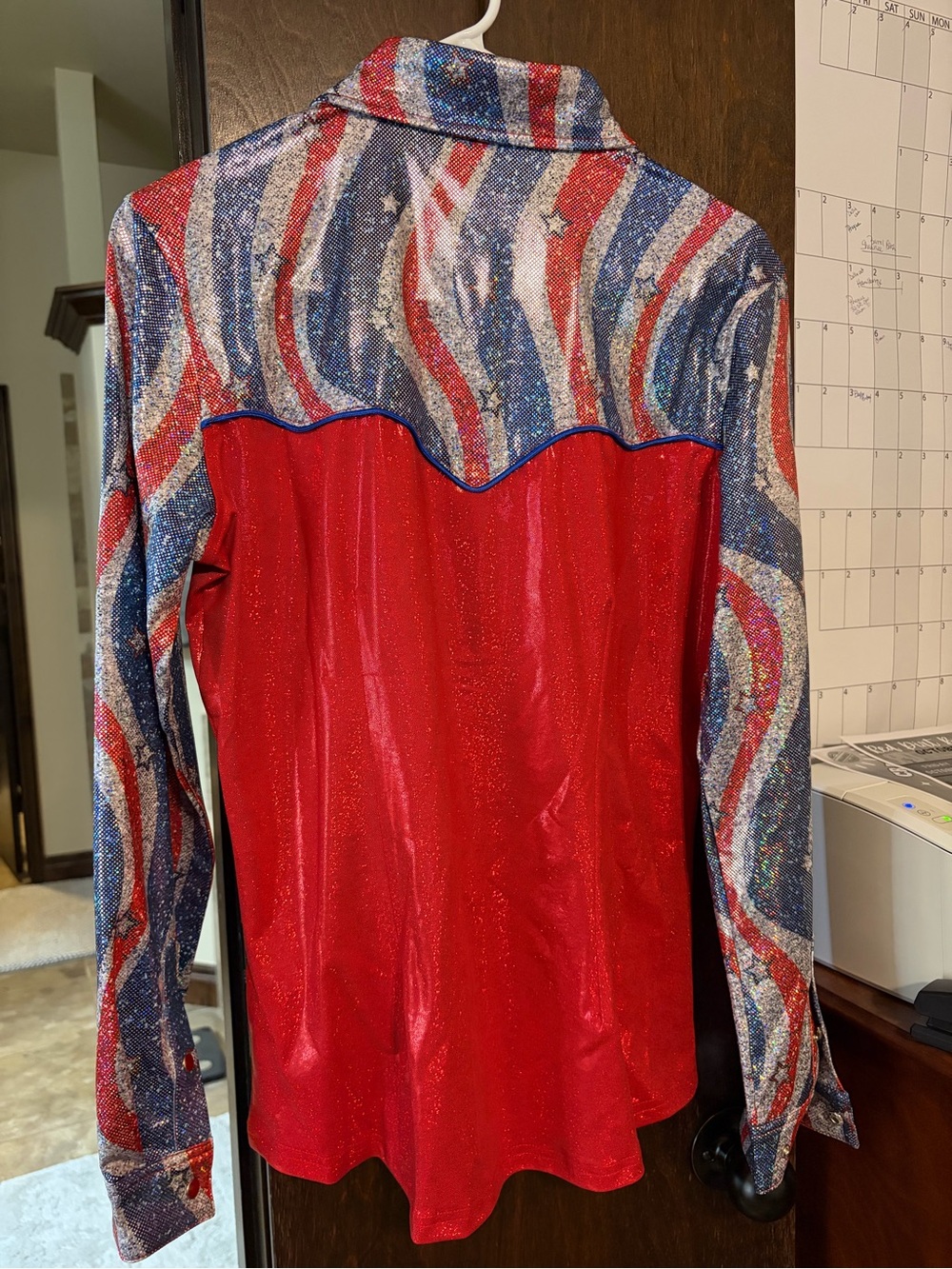 NWT Ranch Dress’n red blue silver. Size small in adult. - Picture 3 of 3